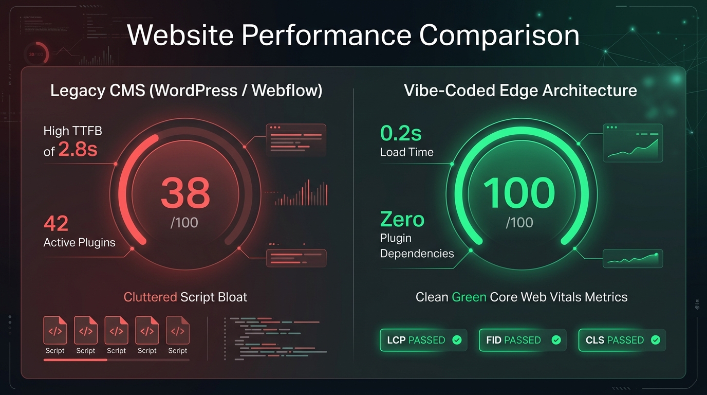 Performance Comparison: Legacy CMS vs Vibe-Coded Architecture